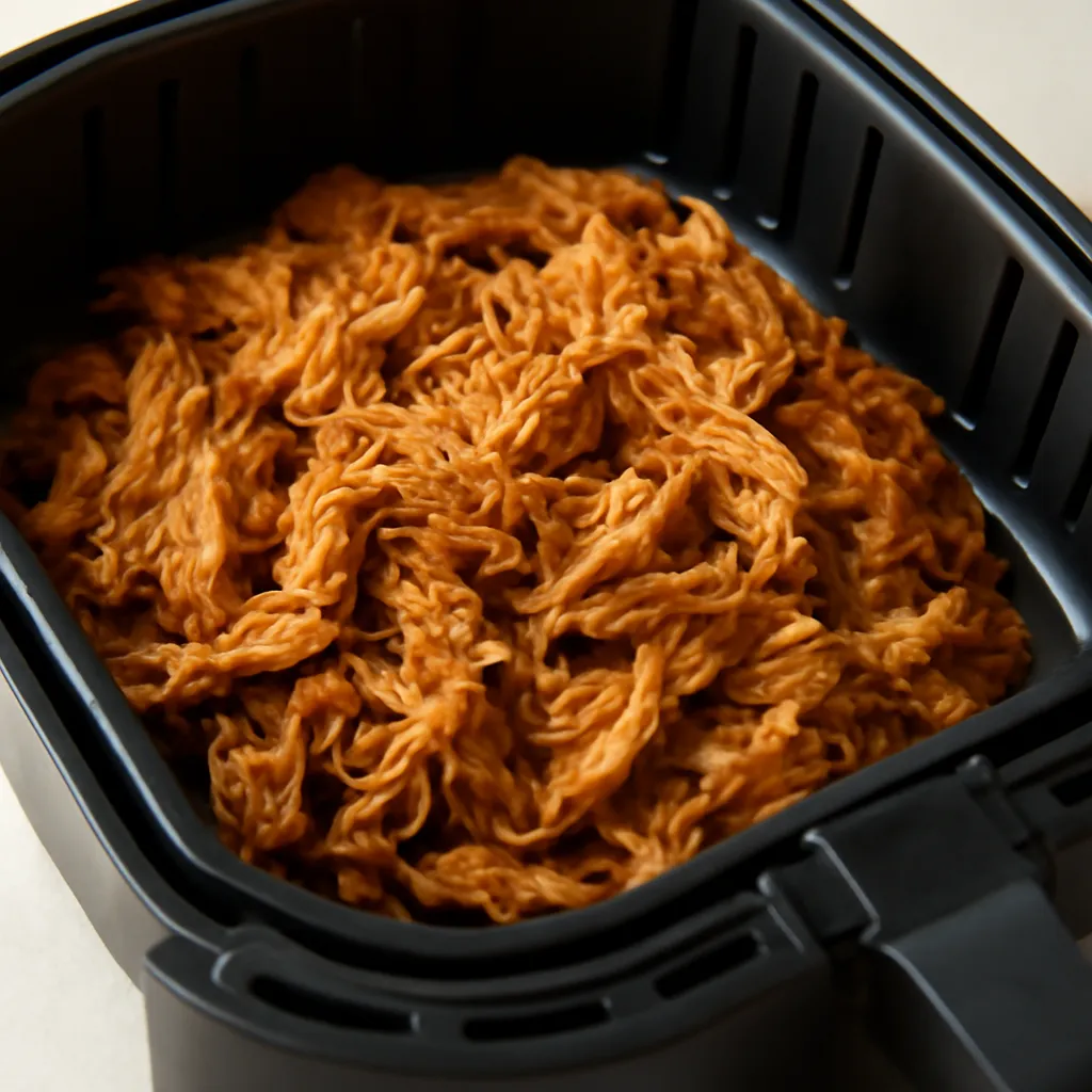 Air Fryer Pulled Pork served hot