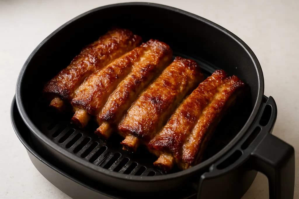 Air Fryer Ribs served hot