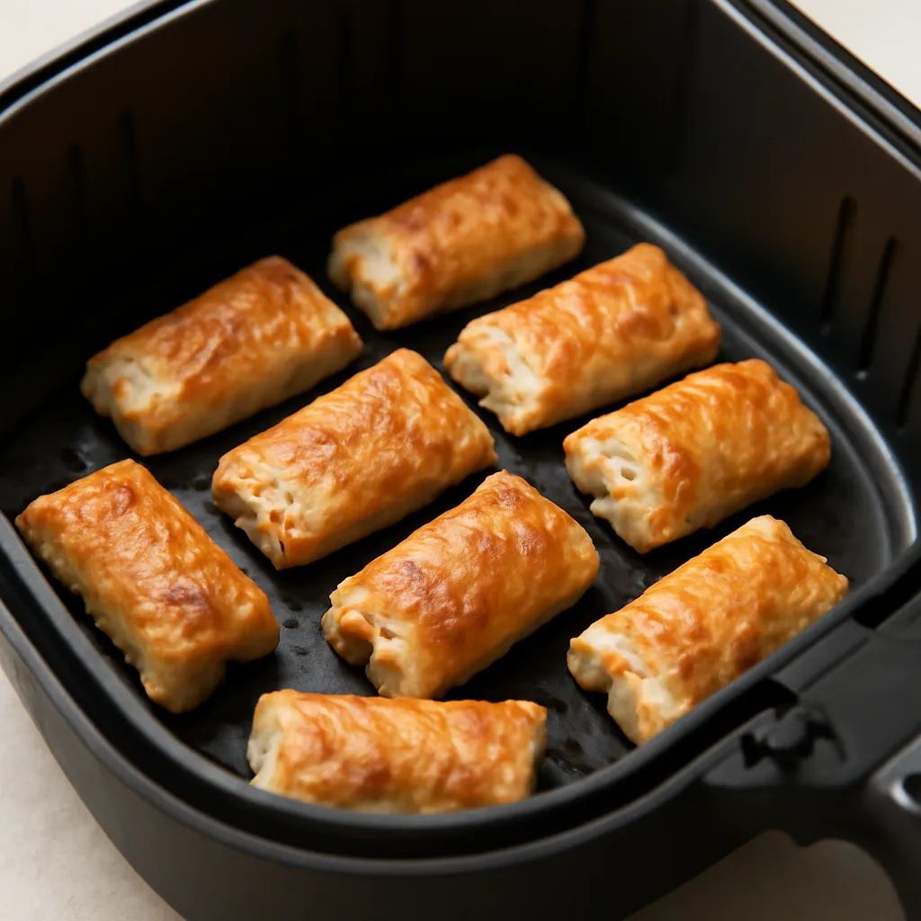 Air Fryer Rice Paper Dumplings served hot