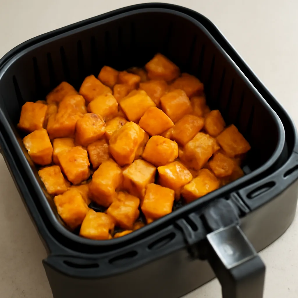 Air Fryer Rutabaga served hot