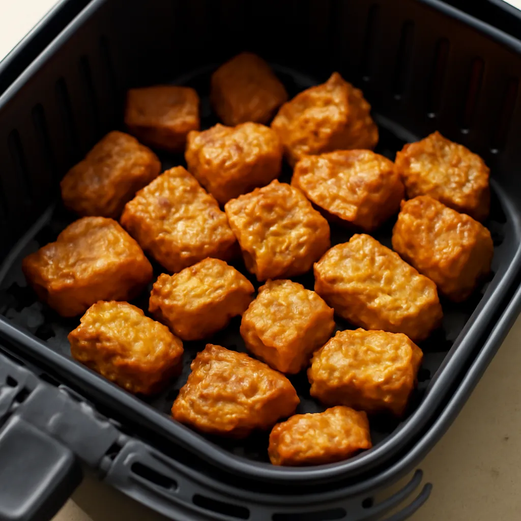 Air Fryer Seitan served hot