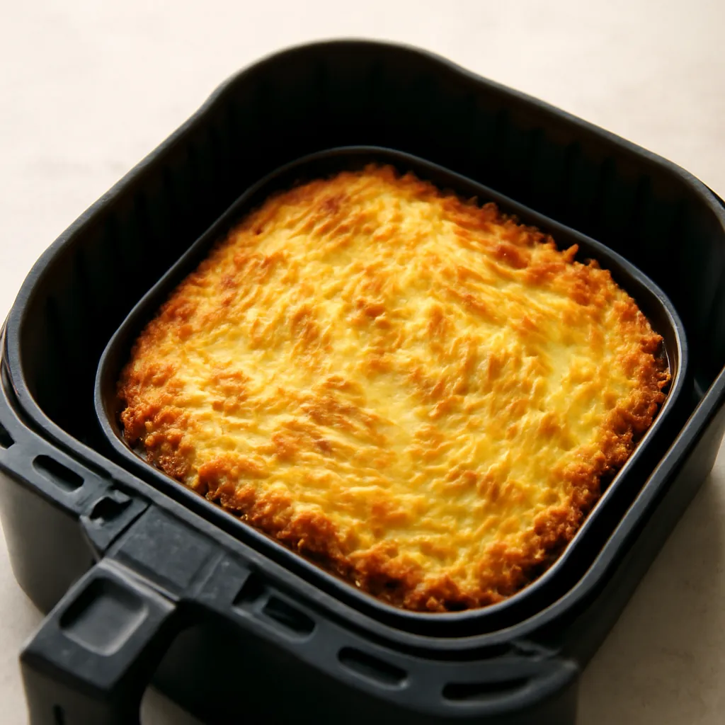 Air Fryer Shepherds Pie served hot
