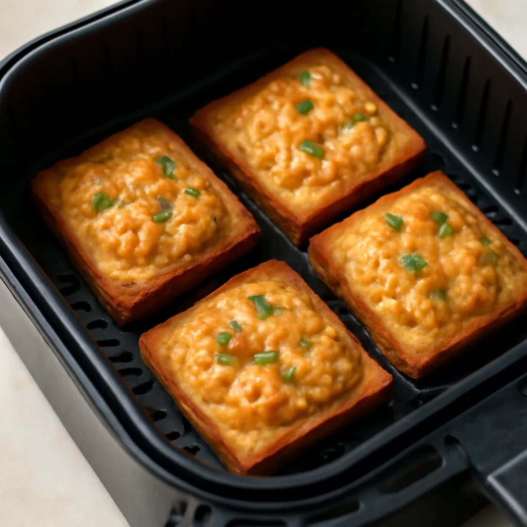 Air Fryer Shrimp Toast served hot