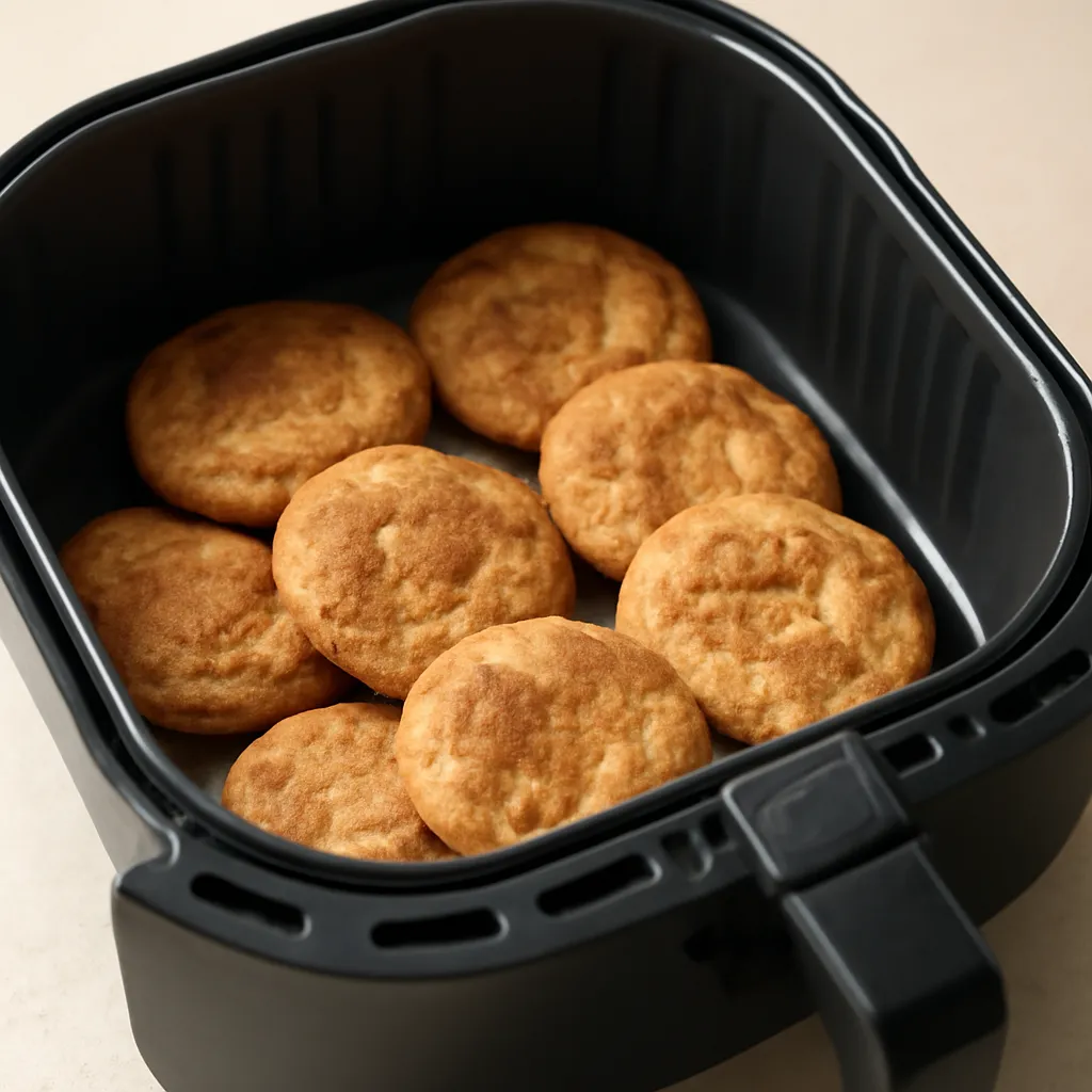 Air Fryer Snickerdoodles served hot