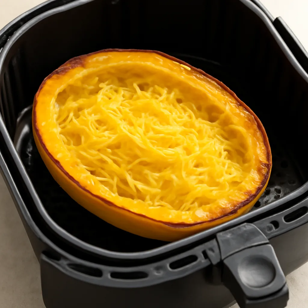 Air Fryer Spaghetti Squash served hot