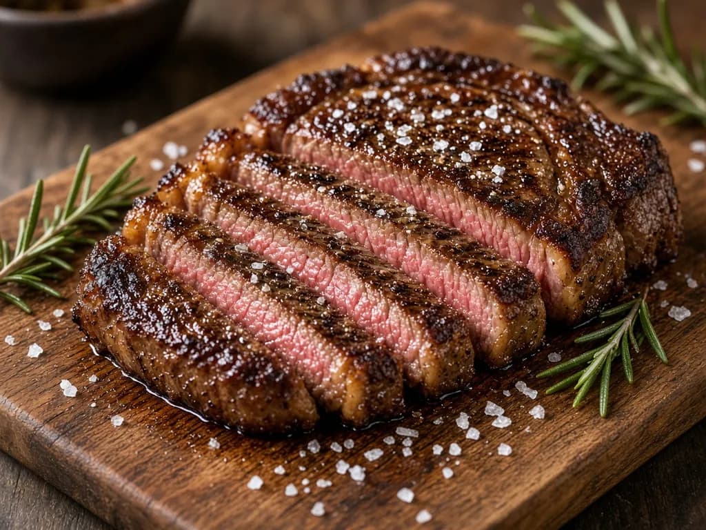 Air Fryer Steak served hot