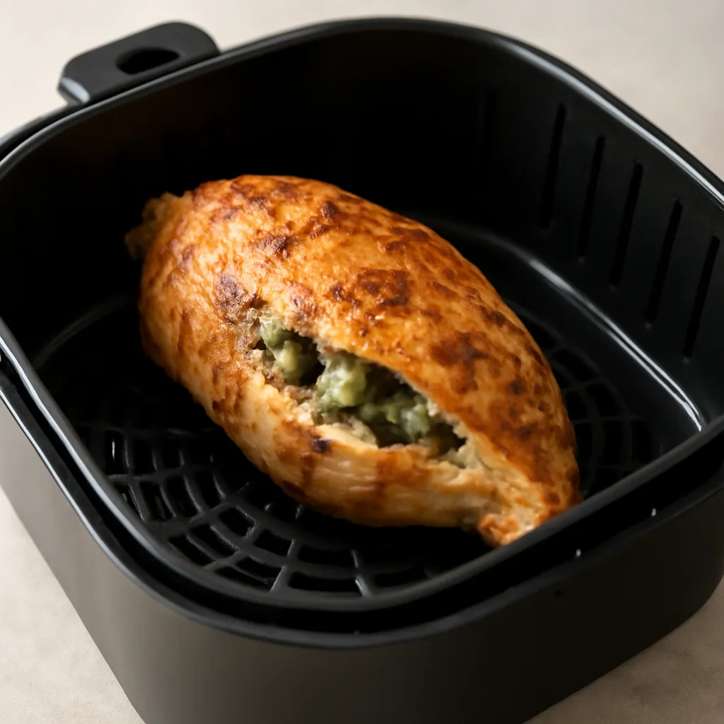 Air Fryer Stuffed Chicken Breast served hot