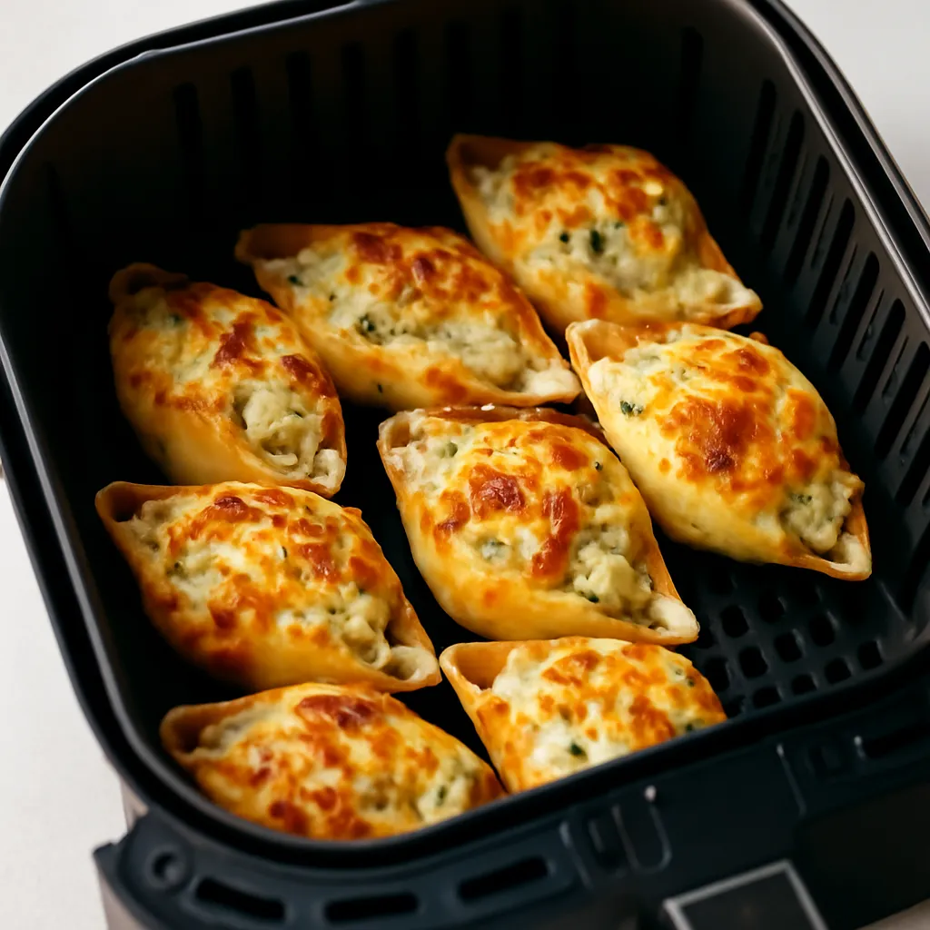 Air Fryer Stuffed Shells served hot