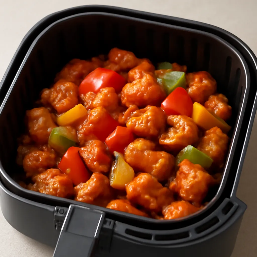 Air Fryer Sweet and Sour Pork served hot