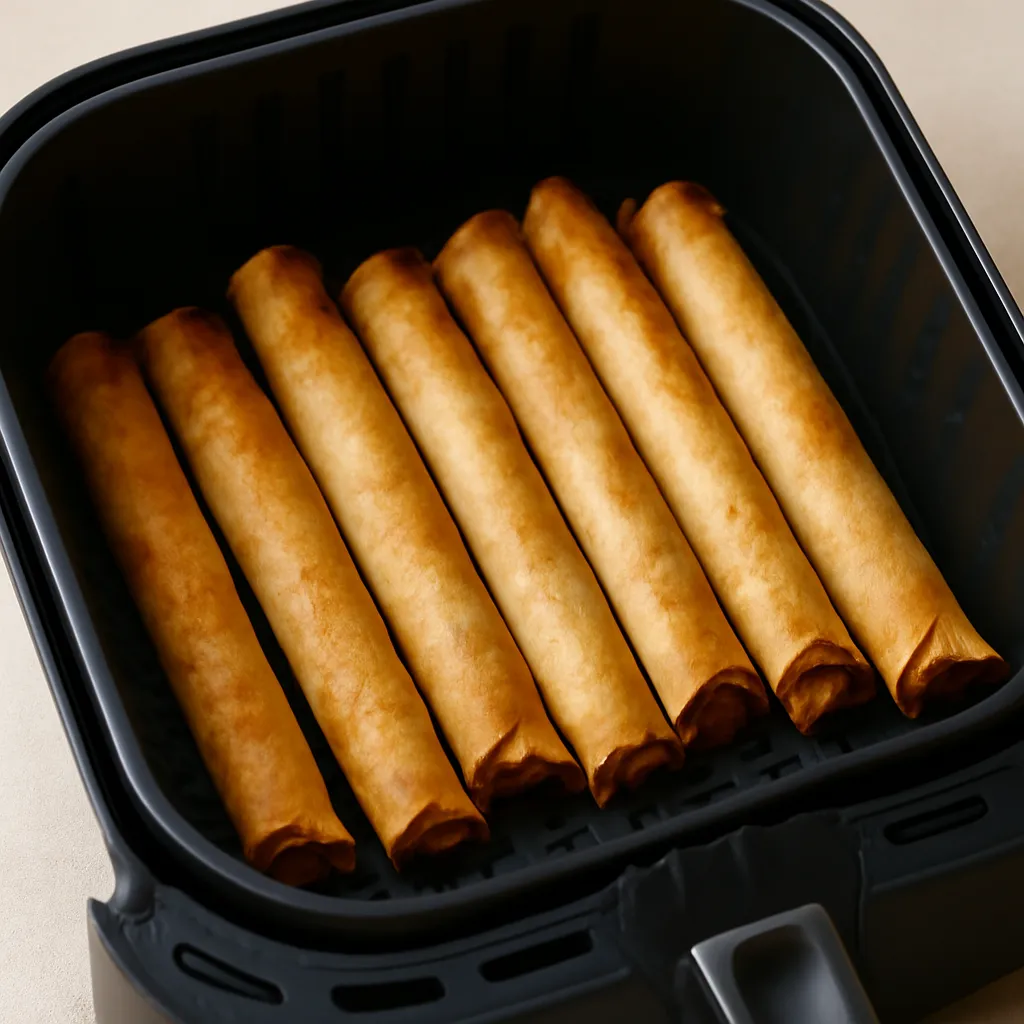 Air Fryer Taquitos served hot