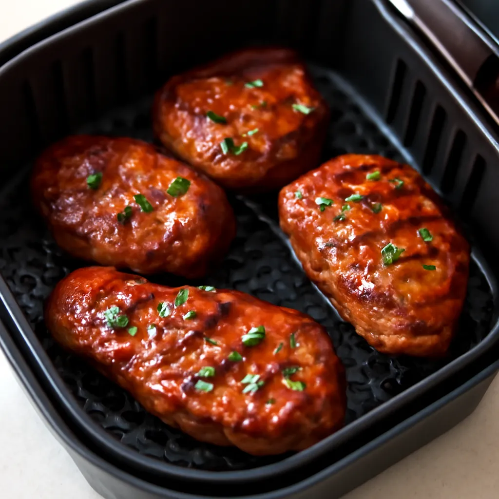 Air Fryer Teriyaki Pork served hot