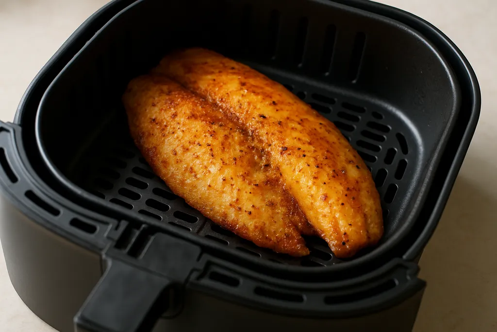 Air Fryer Tilapia served hot