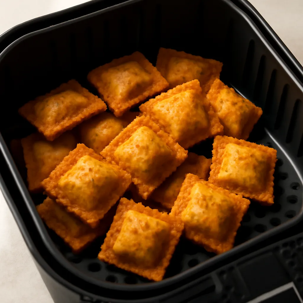 Air Fryer Toasted Ravioli served hot