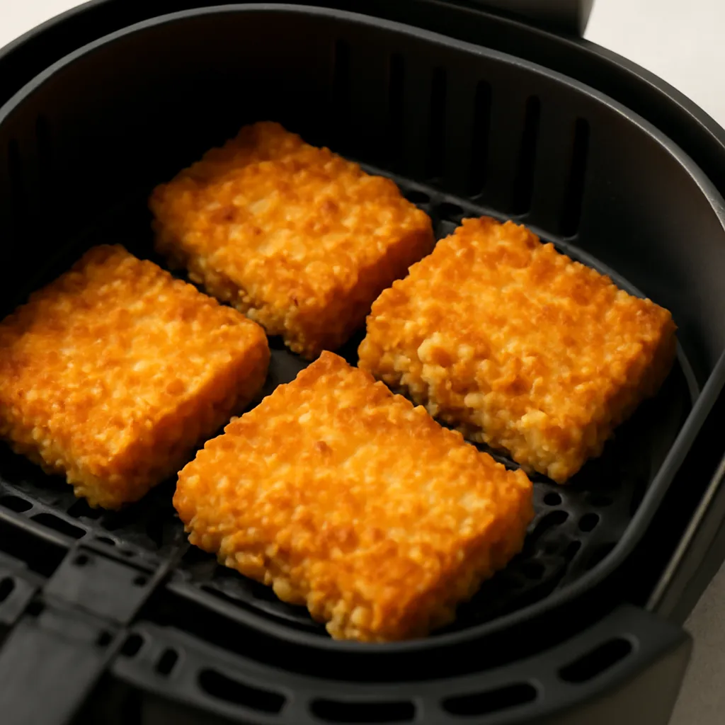 Air Fryer Tofu Katsu served hot