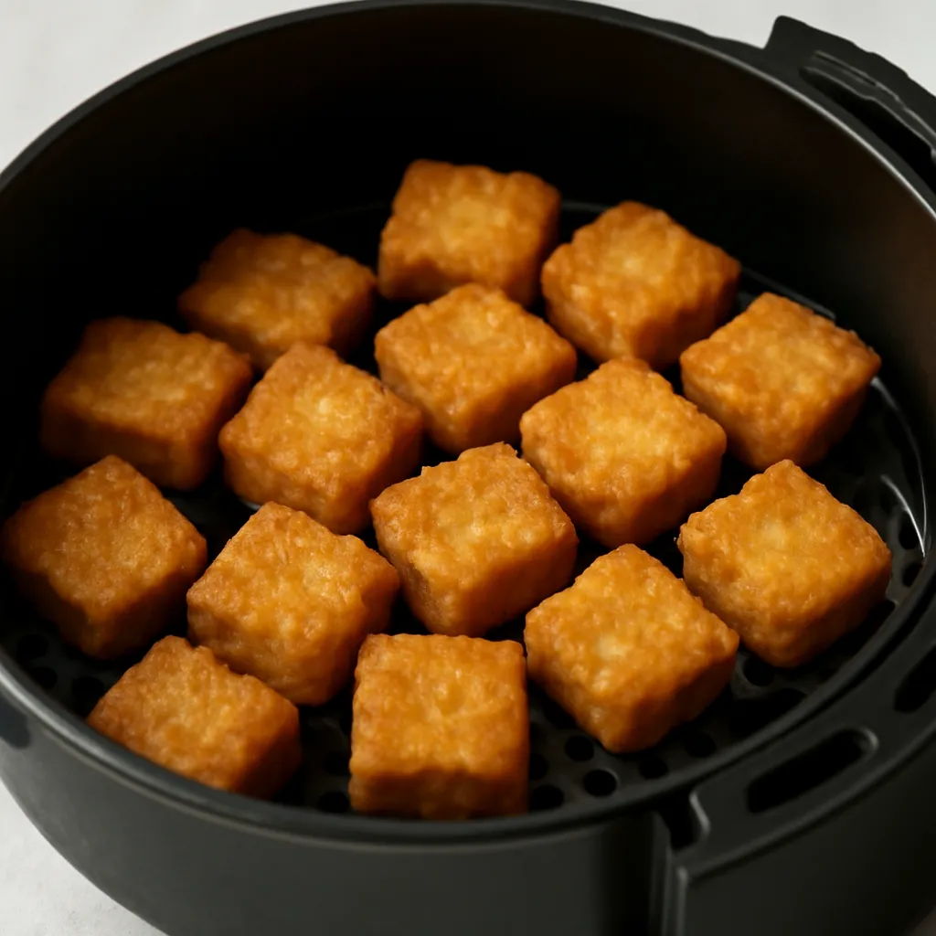 Air Fryer Tofu Nuggets served hot
