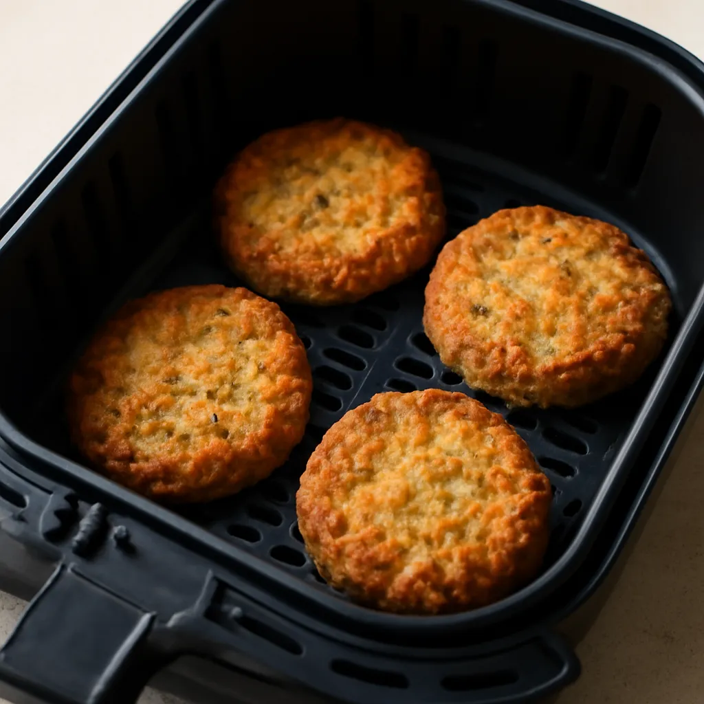 Air Fryer Tuna Patties served hot