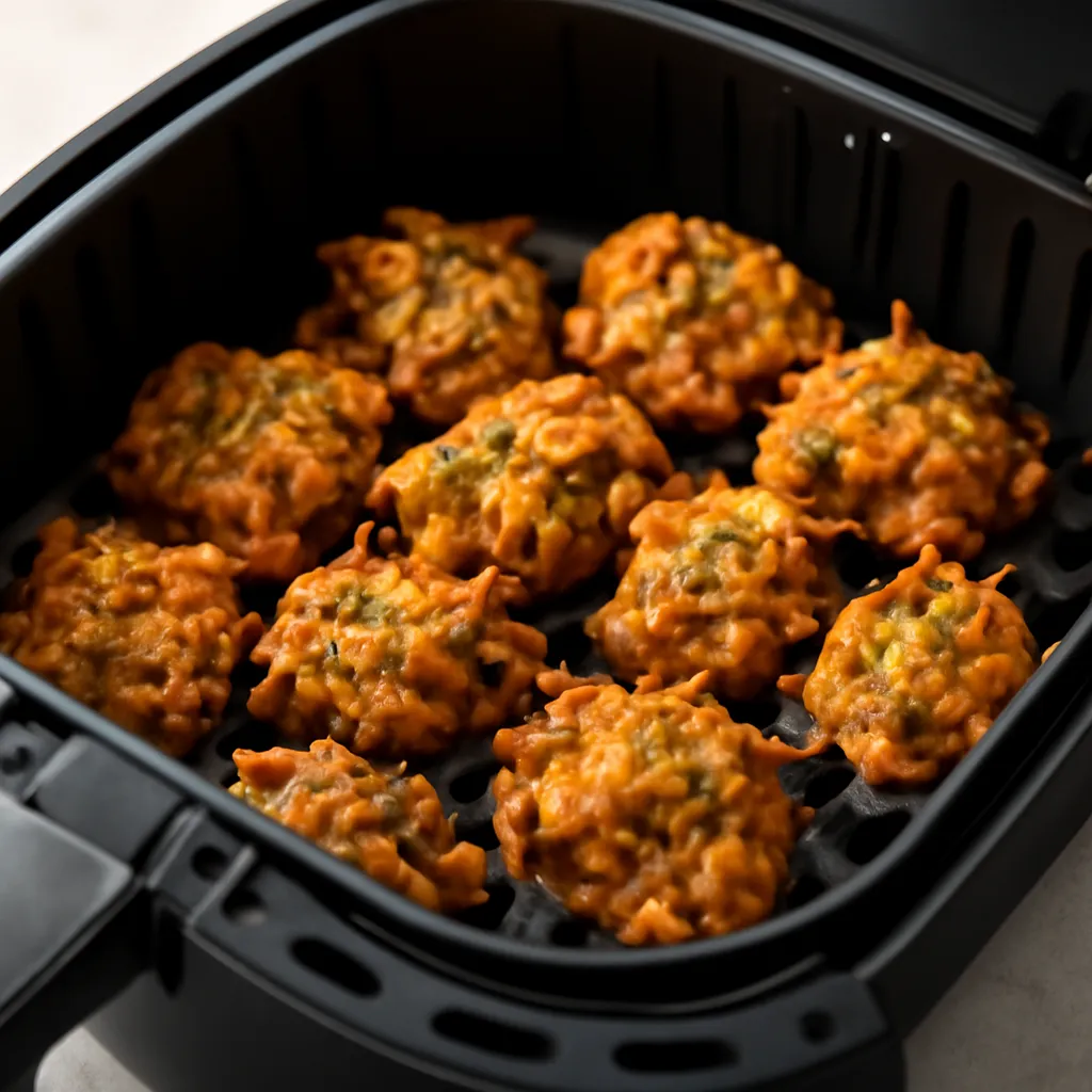 Air Fryer Vegetable Pakora served hot