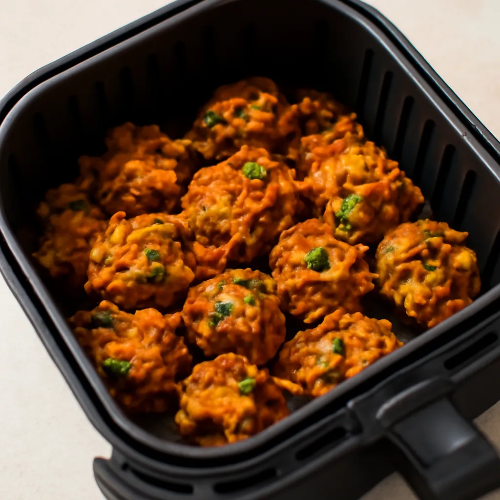 Air Fryer Vegetable Pakoras served hot