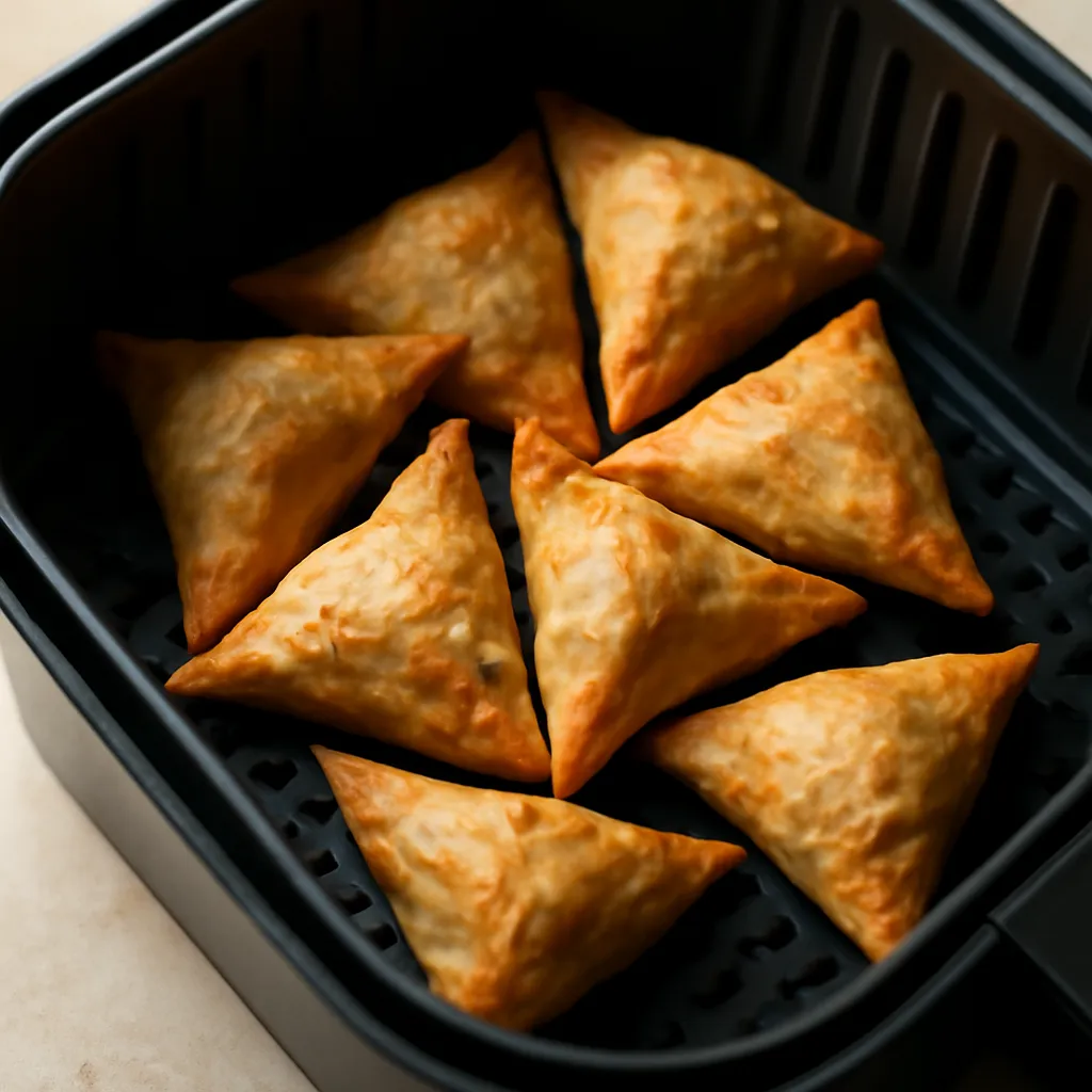 Air Fryer Vegetable Samosas served hot