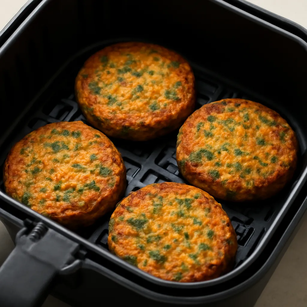 Air Fryer Veggie Burgers served hot