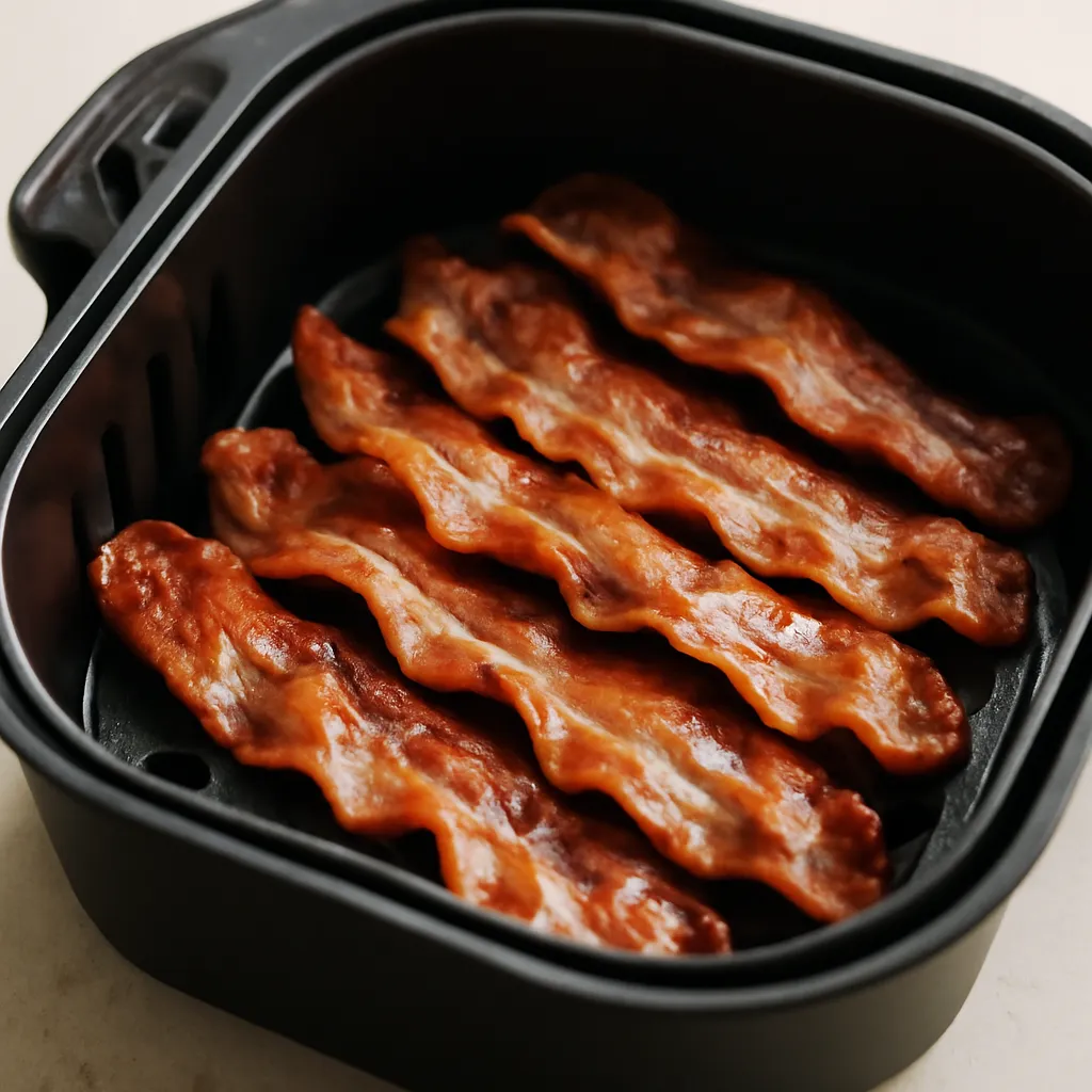 Bacon cooked in the air fryer