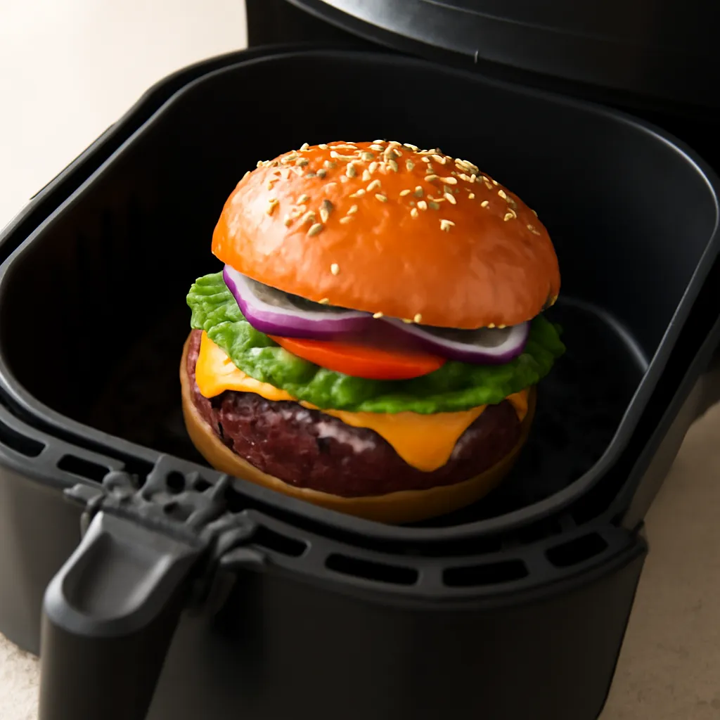 Reheated a burger in the air fryer