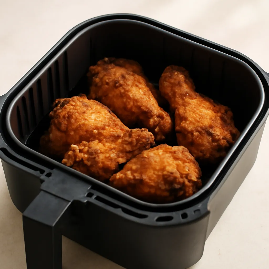 Reheated fried chicken in the air fryer