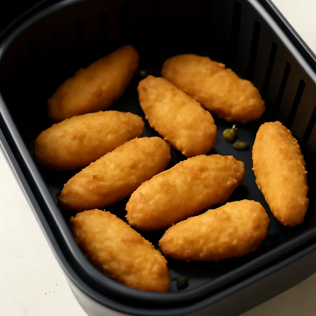 Crispy air fryer frozen jalapeño poppers in the basket