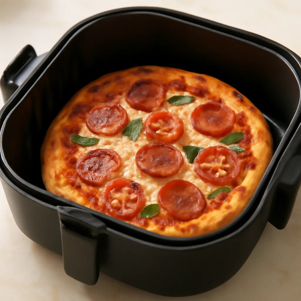 Reheated pizza in the air fryer