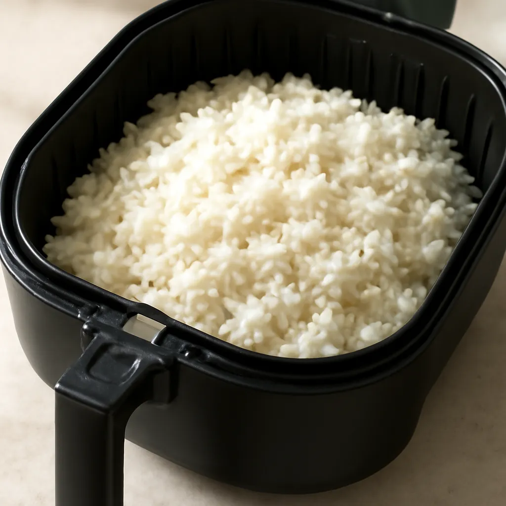 Rice cooked in the air fryer