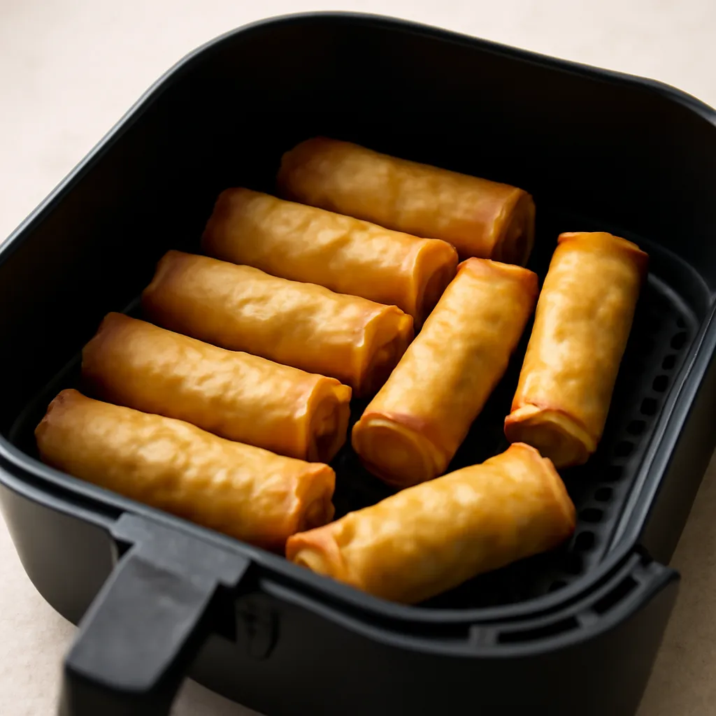 Reheated spring rolls in the air fryer