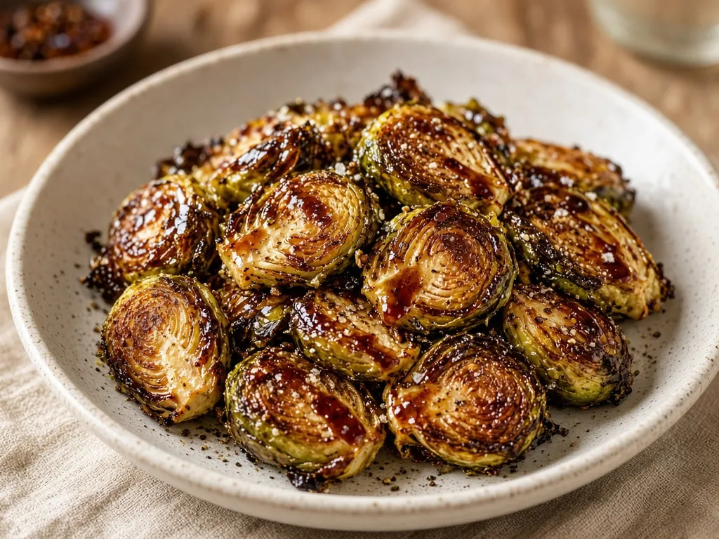 Illustration of Air Fryer Brussels Sprouts (not a photograph of a cooked batch)