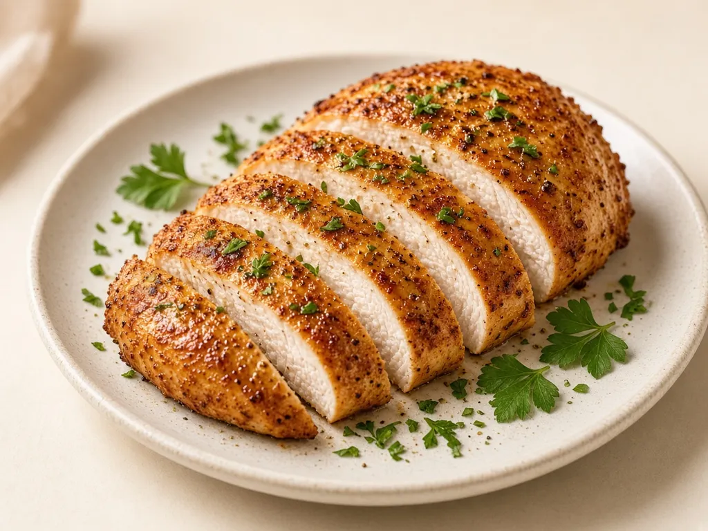 Illustration of Juicy Air Fryer Chicken Breast (not a photograph of a cooked batch)