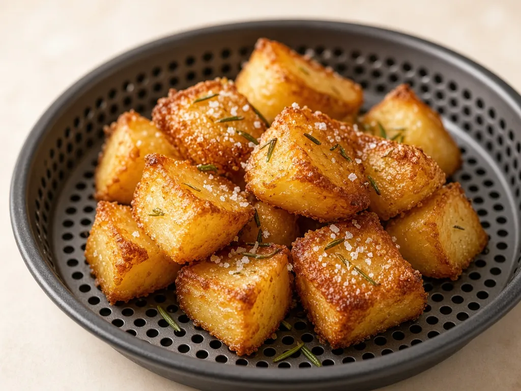 Illustration of Air Fryer Crispy Roast Potatoes (not a photograph of a cooked batch)
